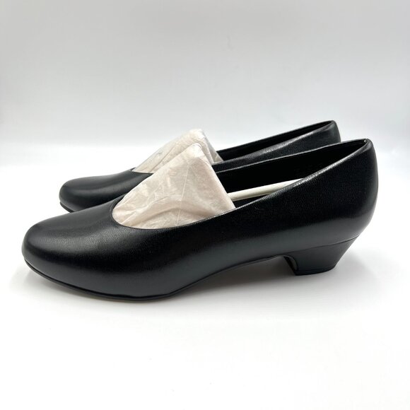 8 EXTRA WIDE WIDTH Soft Style Womens Angel Low‎ Kitten Block Heels Pumps Shoes - Picture 5 of 13
